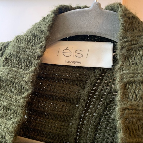Free people Eis Los Angeles green Open Knit Cacoon Duster Sweater Cardigan M - Picture 3 of 3
